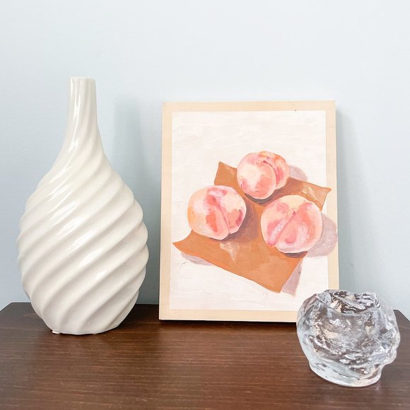 SOLD Original Peaches Acrylic Painting on Wood Panel - Picture 2 of 6